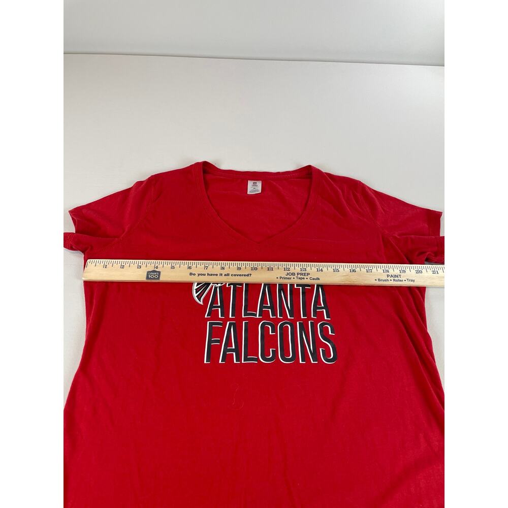 NFL Team Apparel Womens Red Atlanta Falcons V Neck Short Sleeve Tee XL - Picture 4 of 7